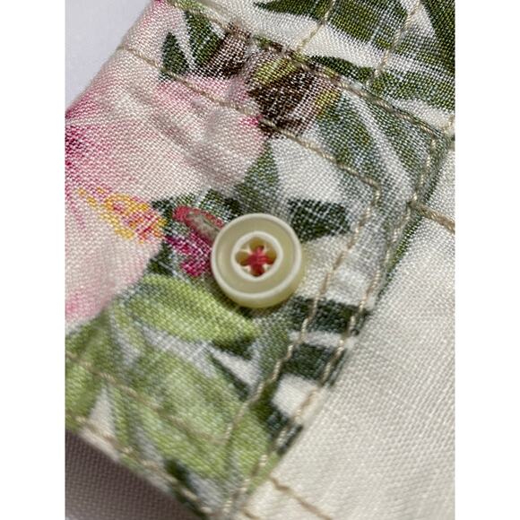 Tommy Bahama Linen Shirt – Men’s XXL, White Floral, Short Sleeve Resort Style - Picture 5 of 10